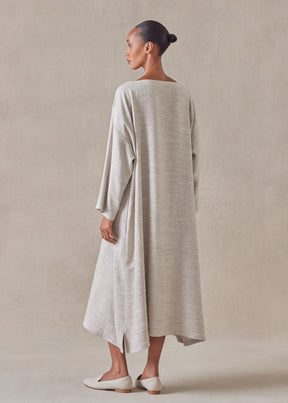 linen wide a-line scoop neck dress