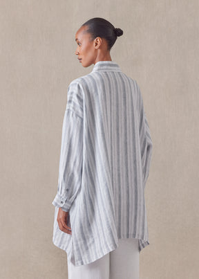 linen wide a-line artists smock - long plus