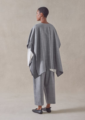 silk linen wool mix  double layer blanket tabard - long