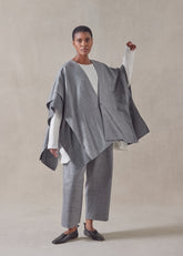 silk linen wool mix  double layer blanket tabard - long