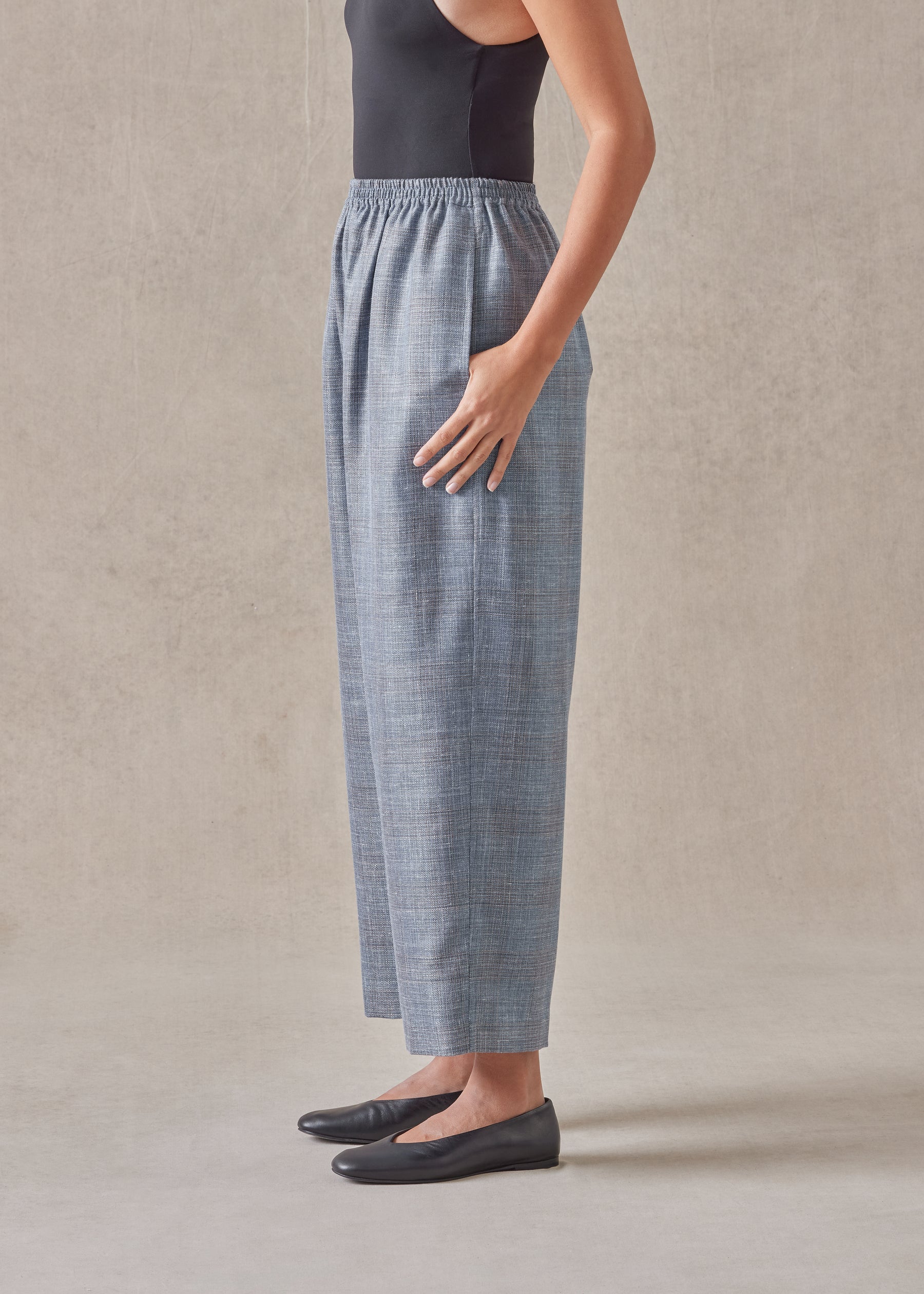 silk linen wool mix  japanese trouser