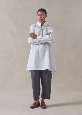 cotton wide a-line artists smock - long plus