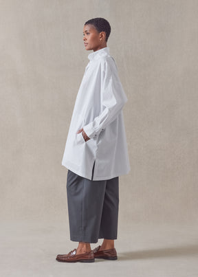 cotton wide a-line artists smock - long plus