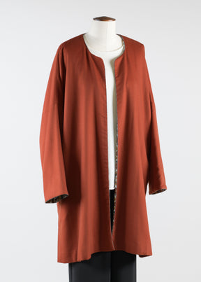 cashmere imperial round neck coat - very long