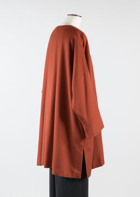 cashmere imperial round neck coat - very long