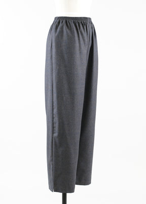 wool cashmere mix longer japanese trouser with ankle slits