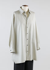 cotton slim a-line shirt with collar & stepped insert long plus