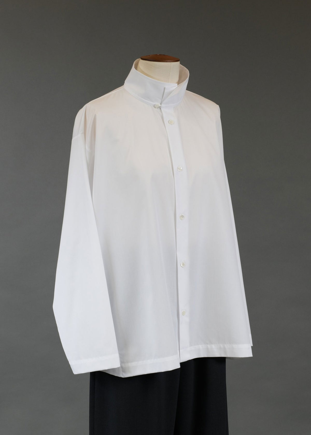 cotton side panelled two collar shirt - mid plus