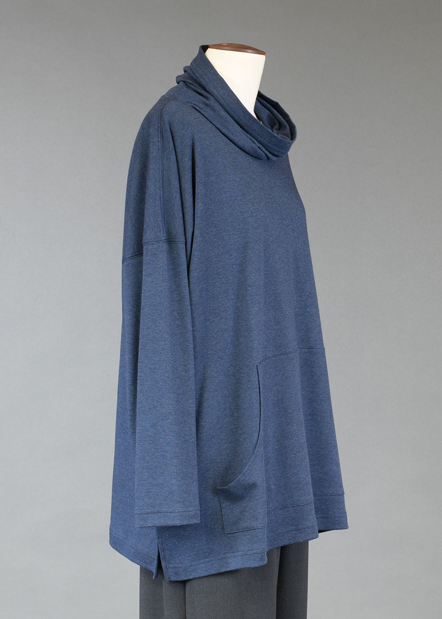 cotton jersey monks top with pouch pocket