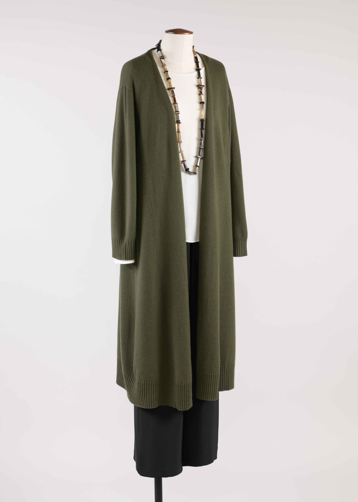 cashmere knitted a-line cardigan coat