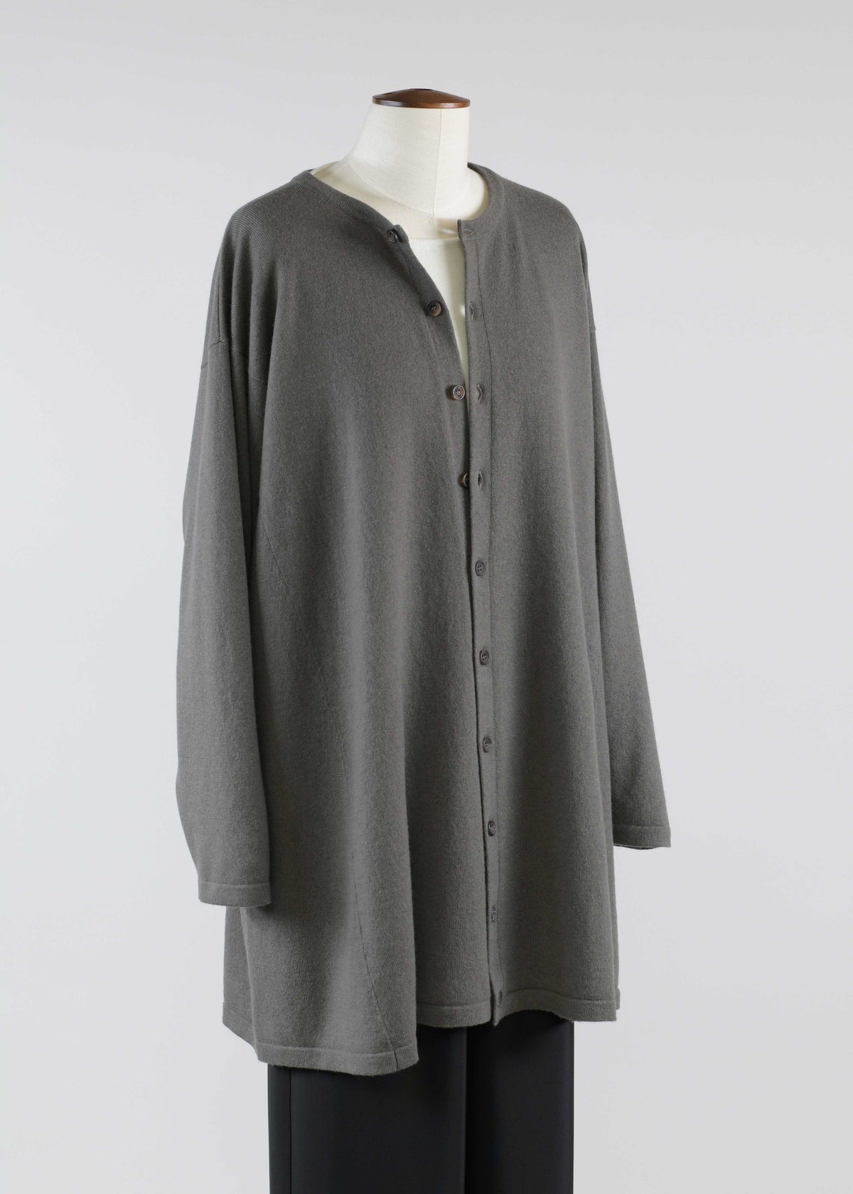 cashmere knitted side panelled cardigan - long plus