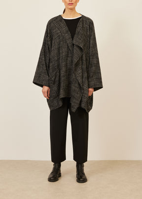 alpaca wool mix jacket coat - long plus