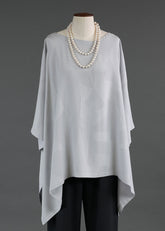 silk dps scoop neck 3/4 sleeve top - long