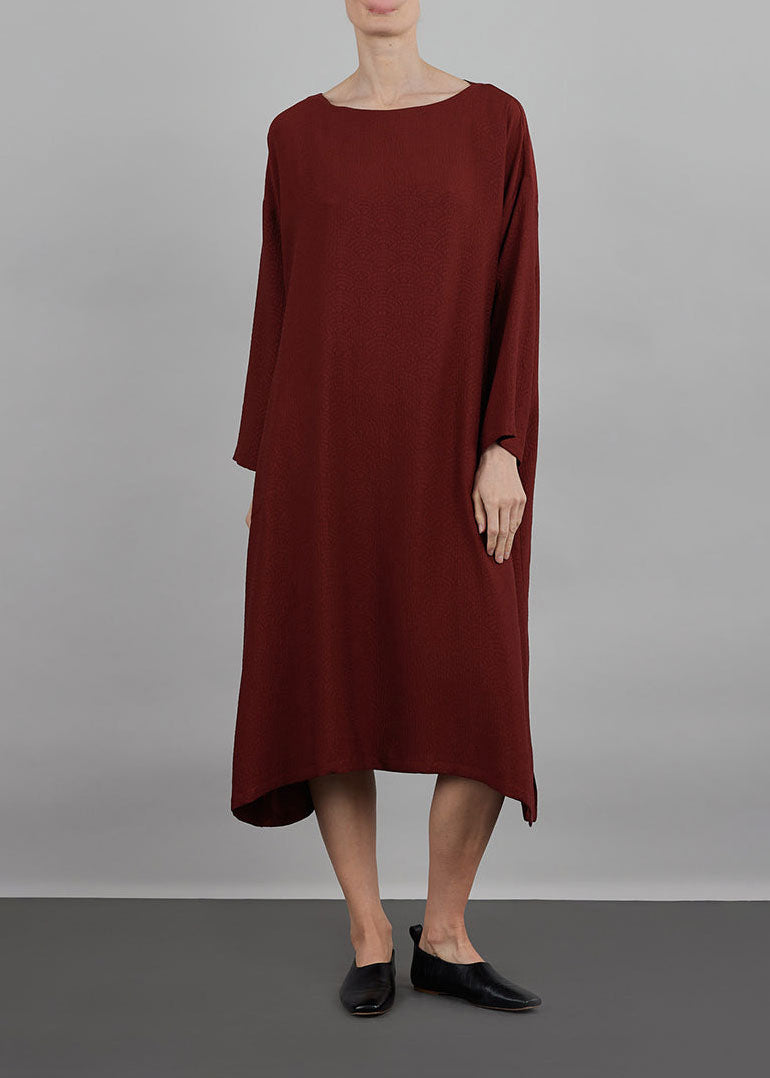 silk wide a-line scoop neck dress