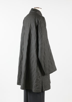 wool imperial coat with chinese collar - long plus