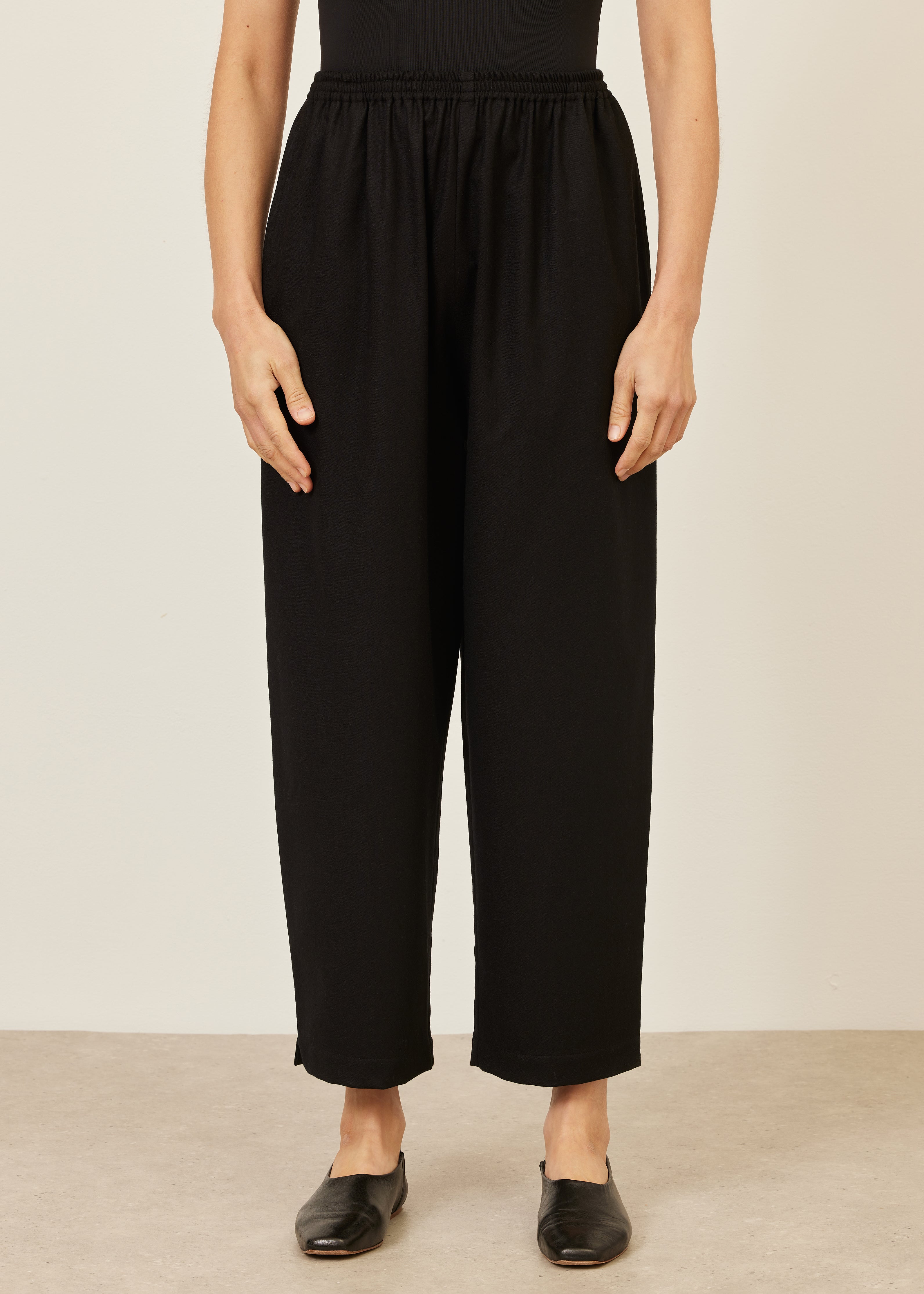 wool longer japanese trouser with ankle slits