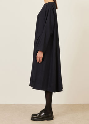 wool side panelled scoop neck dress