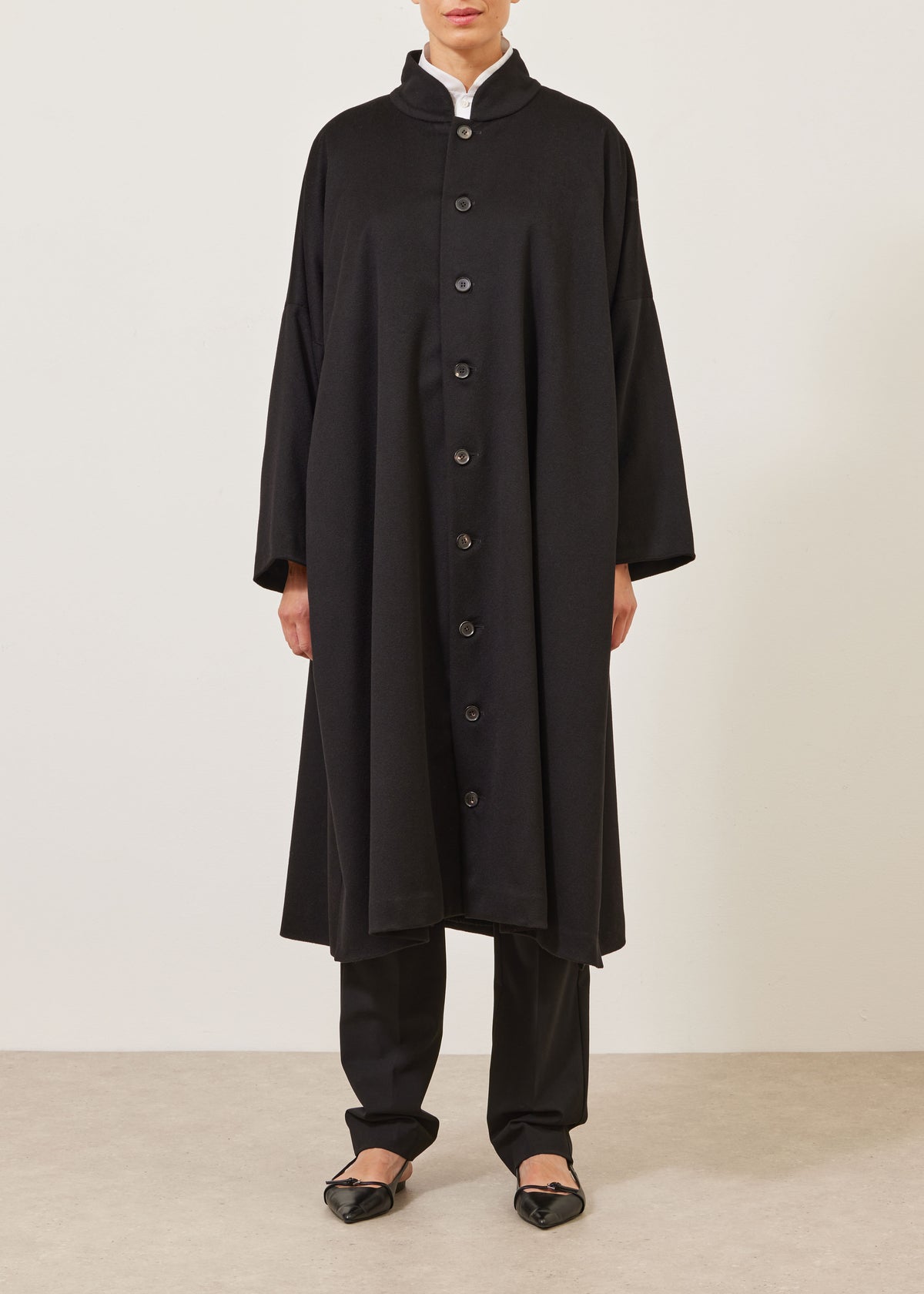 cashmere imperial coat with chinese collar - full length