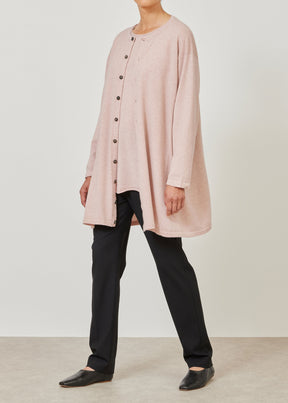 cashmere knitted side panelled cardigan - long plus