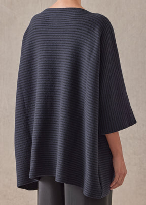 cashmere square 3/4 sleeve sweater - long