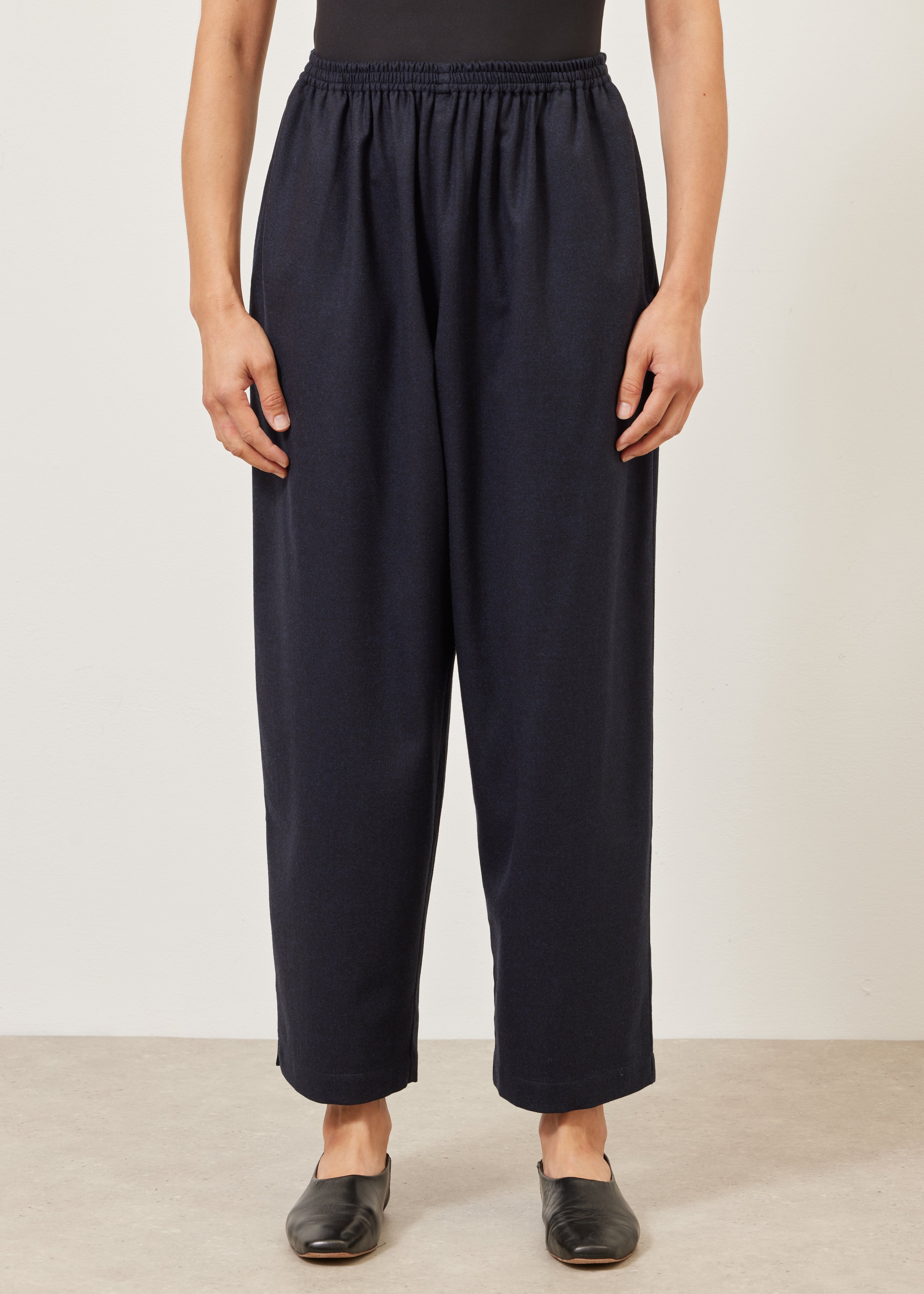 wool longer japanese trouser with ankle slits