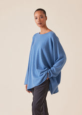 cashmere a-line bateau neck sweater - long