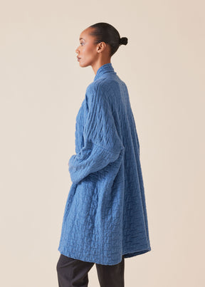 cashmere knitted scrunch shawl collar cardigan - long plus