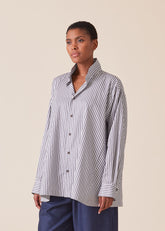 cotton caucasus shirt with notch collar - long