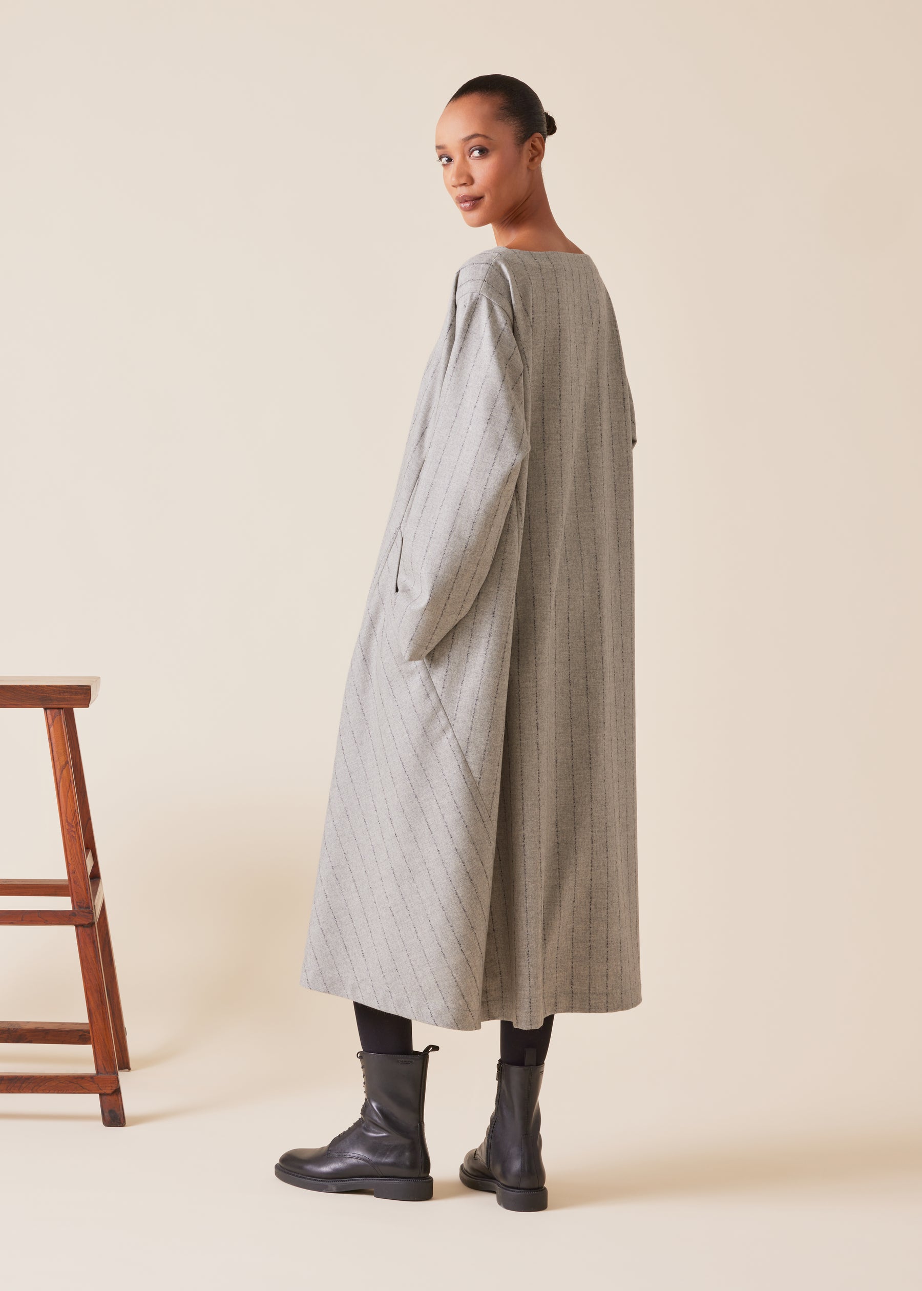 wool cashmere mix caucasus scoop neck dress