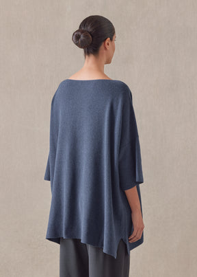 cotton square 3/4 sleeve sweater - long