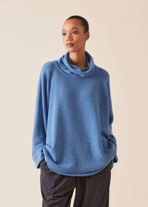 cashmere knitted wide a-line monks top - mid plus