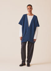 cashmere double breasted sleeveless cardigan - long plus