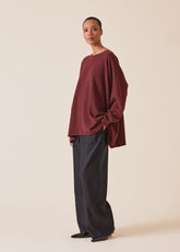 cashmere a-line bateau neck sweater - long