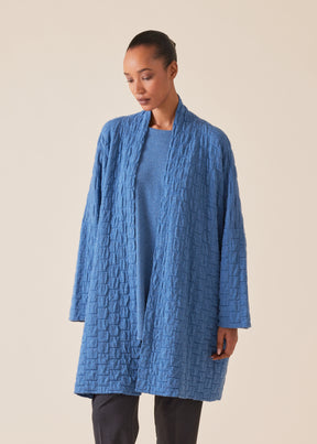 cashmere knitted scrunch shawl collar cardigan - long plus