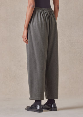 wool longer japanese trouser with ankle slits