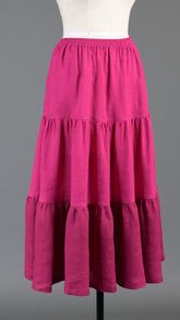 linen two tone petticoat skirt in magenta mix